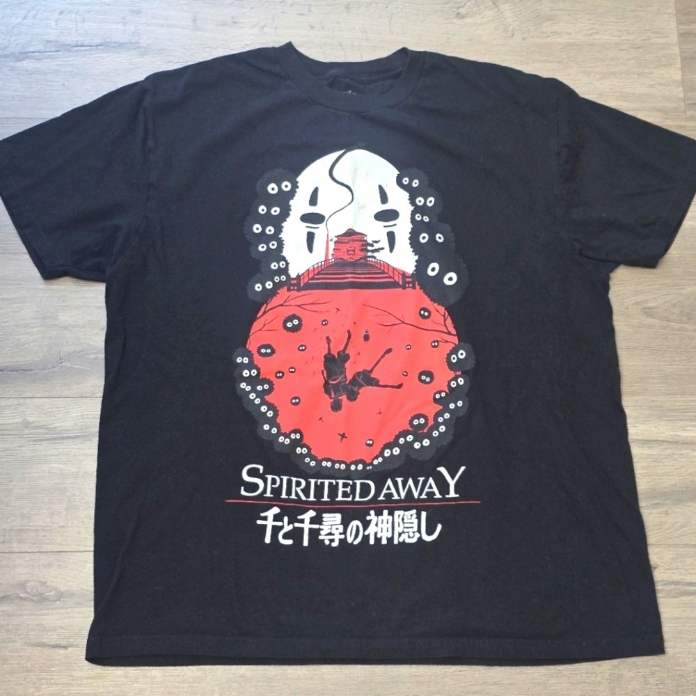 Spirited Away 2001 Mens Large Tee Black Red